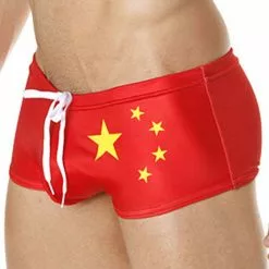 Mensuas MN8018 China Flag Swim Boxer