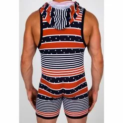 Pistol Pete PPBS401-213 AMERICA Sleeveless Hooded Bodysuit