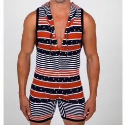 Pistol Pete PPBS401-213 AMERICA Sleeveless Hooded Bodysuit