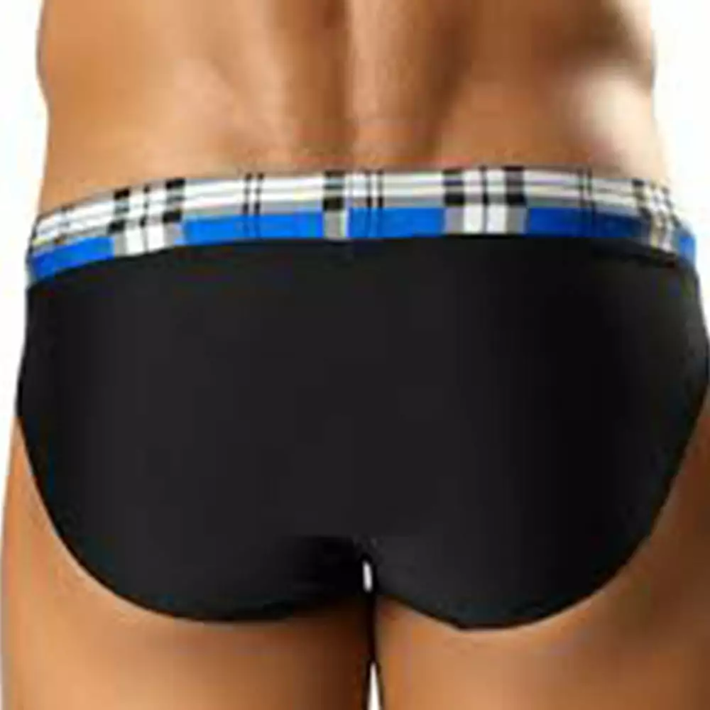 Swimwear Vuthy 276 Swimsuit Black With Royal Blue Plaid 2 Swimwear Vuthy 276 Swimsuit Black With Royal Blue Plaid