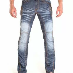 Nuwear KM085 Zip Tight Light Wash Designer Jean With Gold