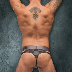 Male Power 411251 Checked Mate Cutout Thong