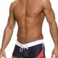 Tulio MX02 Contrast Panel Squarecut Swimwear