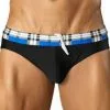 Swimwear Vuthy 276 Swimsuit Black With Royal Blue Plaid