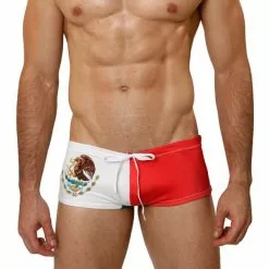 Mensuas MN8012 Mexico Flag Swim Trunk